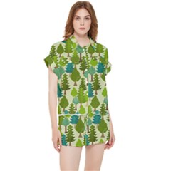 Seamless-forest-pattern-cartoon-tree Chiffon Lounge Set by nateshop