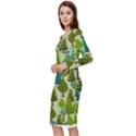 Seamless-forest-pattern-cartoon-tree Long Sleeve V-Neck Bodycon Dress  View2