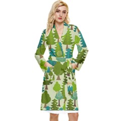 Seamless-forest-pattern-cartoon-tree Long Sleeve Velour Robe by nateshop