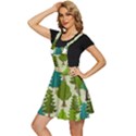 Seamless-forest-pattern-cartoon-tree Apron Dress View2