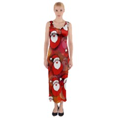 Seamless-santa Claus Fitted Maxi Dress by nateshop