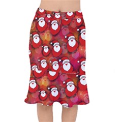 Seamless-santa Claus Short Mermaid Skirt by nateshop