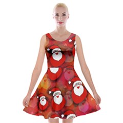 Seamless-santa Claus Velvet Skater Dress by nateshop