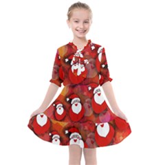 Seamless-santa Claus Kids  All Frills Chiffon Dress by nateshop