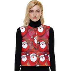 Seamless-santa Claus Women s Short Button Up Puffer Vest by nateshop