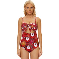 Seamless-santa Claus Knot Front One-piece Swimsuit by nateshop