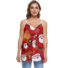 Seamless-santa Claus Casual Spaghetti Strap Chiffon Top by nateshop