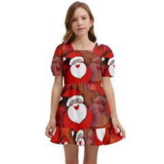 Seamless-santa Claus Kids  Short Sleeve Dolly Dress by nateshop