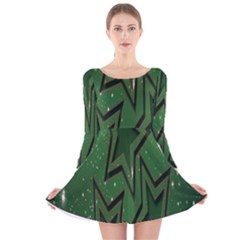 Starchristmas Long Sleeve Velvet Skater Dress by nateshop