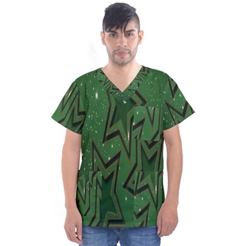 Starchristmas Men s V-neck Scrub Top by nateshop