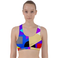 Shape Colorful Creativity Abstract Pattern Back Weave Sports Bra by Ravend