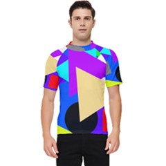 Shape Colorful Creativity Abstract Pattern Men s Short Sleeve Rash Guard by Ravend