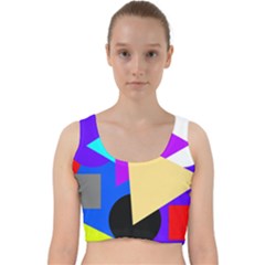 Shape Colorful Creativity Abstract Pattern Velvet Racer Back Crop Top by Ravend