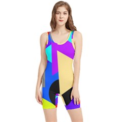 Shape Colorful Creativity Abstract Pattern Women s Wrestling Singlet by Ravend