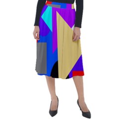 Shape Colorful Creativity Abstract Pattern Classic Velour Midi Skirt  by Ravend