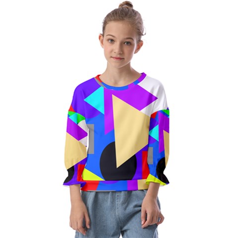 Shape Colorful Creativity Abstract Pattern Kids  Cuff Sleeve Top by Ravend