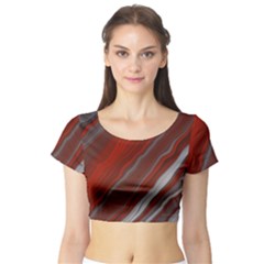 Colored Pattern Bokeh Blurred Blur Short Sleeve Crop Top by Ravend