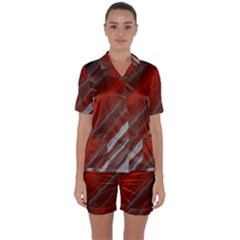 Colored Pattern Bokeh Blurred Blur Satin Short Sleeve Pajamas Set by Ravend