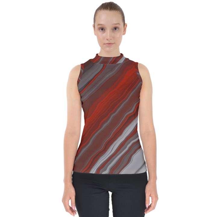 Colored Pattern Bokeh Blurred Blur Mock Neck Shell Top