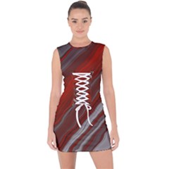 Colored Pattern Bokeh Blurred Blur Lace Up Front Bodycon Dress by Ravend