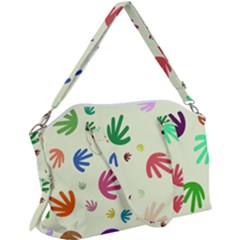 Doodle Squiggles Colorful Pattern Canvas Crossbody Bag by Ravend