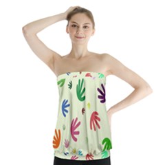 Doodle Squiggles Colorful Pattern Strapless Top by Ravend