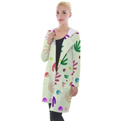 Doodle Squiggles Colorful Pattern Hooded Pocket Cardigan by Ravend