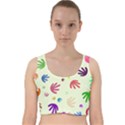 Doodle Squiggles Colorful Pattern Velvet Racer Back Crop Top View1