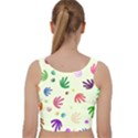 Doodle Squiggles Colorful Pattern Velvet Racer Back Crop Top View2