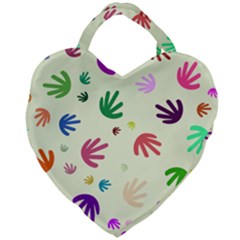 Doodle Squiggles Colorful Pattern Giant Heart Shaped Tote by Ravend