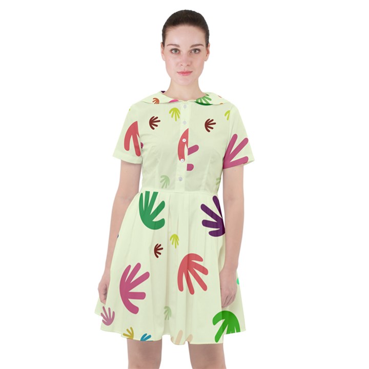 Doodle Squiggles Colorful Pattern Sailor Dress