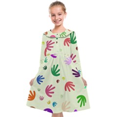 Doodle Squiggles Colorful Pattern Kids  Midi Sailor Dress by Ravend