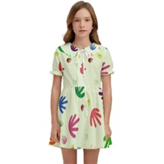 Doodle Squiggles Colorful Pattern Kids  Sweet Collar Dress by Ravend