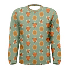 Wallpaper Background Floral Pattern Men s Long Sleeve Tee