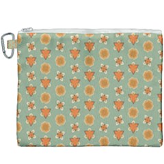 Wallpaper Background Floral Pattern Canvas Cosmetic Bag (xxxl) by Ravend