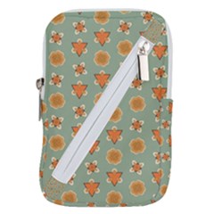 Wallpaper Background Floral Pattern Belt Pouch Bag (small) by Ravend