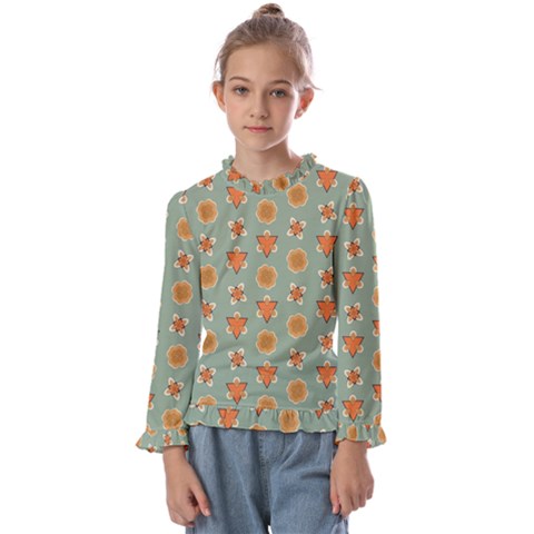 Wallpaper Background Floral Pattern Kids  Frill Detail Tee by Ravend