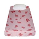 Grid Pattern Red Background Fitted Sheet (Single Size) View1