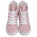 Grid Pattern Red Background Women s Hi-Top Skate Sneakers View1