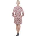 Grid Pattern Red Background Open Neck Shift Dress View2