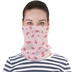 Grid Pattern Red Background Face Seamless Bandana (adult) by Ravend