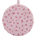 Grid Pattern Red Background Round Trivet View1