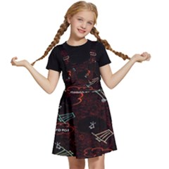 Geometric Pattern Recycle Bin Kids  Apron Dress by Ravend