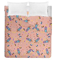 Rocket Ship Rocket Spaceship Duvet Cover Double Side (queen Size) by Ravend