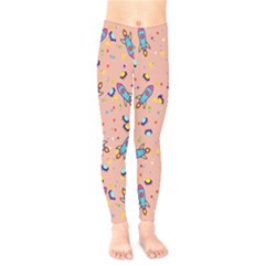 Rocket Ship Rocket Spaceship Kids  Leggings by Ravend