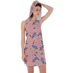 Rocket Ship Rocket Spaceship Racer Back Hoodie Dress by Ravend