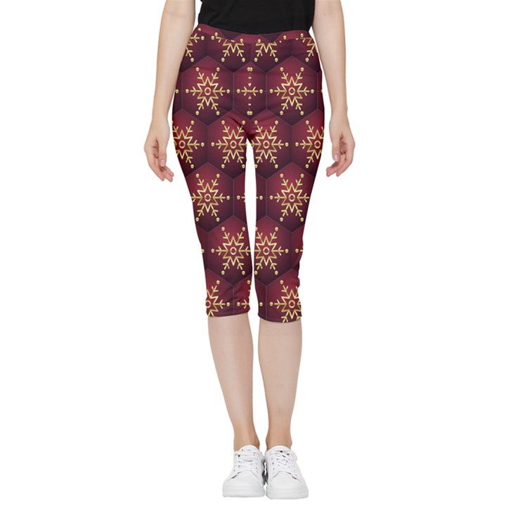 Background Pattern Icon Design Inside Out Lightweight Velour Capri Leggings 