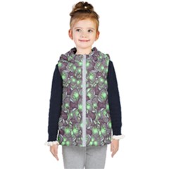 Man Butterfly Drawing Motif Pattern Kids  Hooded Puffer Vest