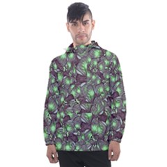 Man Butterfly Drawing Motif Pattern Men s Front Pocket Pullover Windbreaker by dflcprintsclothing