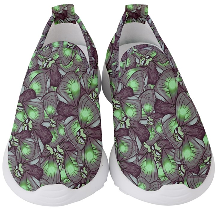 Man Butterfly Drawing Motif Pattern Kids  Slip On Sneakers